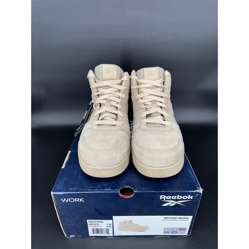 Reebok BB4500 Work Men 7W Tan Suede Composite Toe Safety Sneakers RB2950 EH SR - Picture 2 of 12